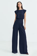 Dress Nife til dame fra MS StyleHaven, laget av polyester, farge Marineblå, størrelse 38, med sleeveless ermer, perfekt til casual; dress