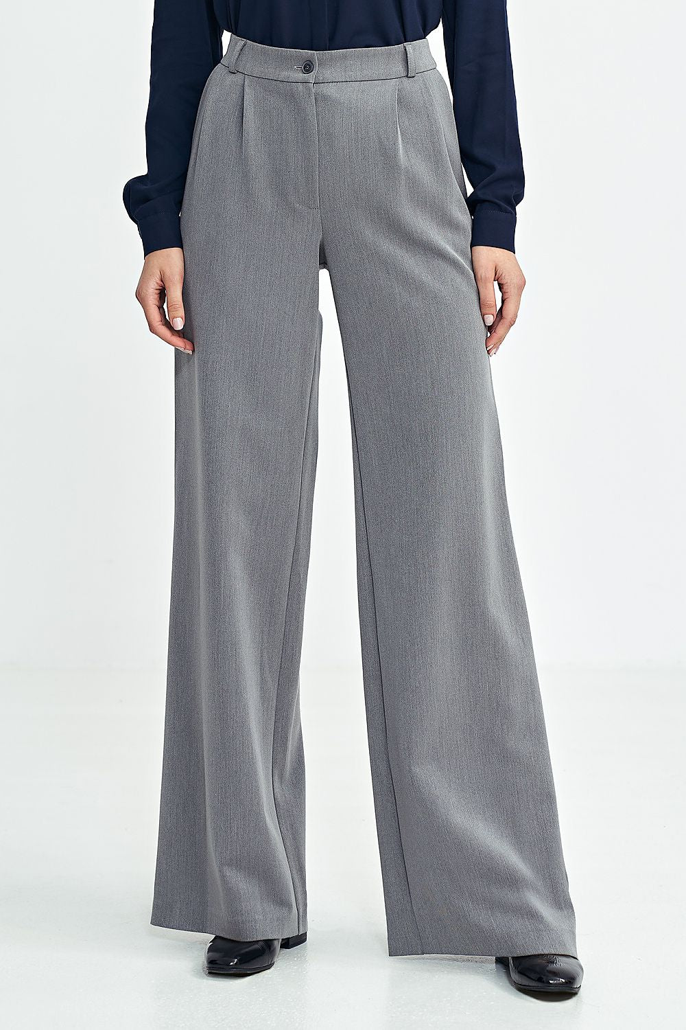 Bukser Nife til dame fra MS StyleHaven, laget av polyester; Viskose, farge Grå, størrelse 36, med long ermer, bukselengde long, perfekt til casual; dress