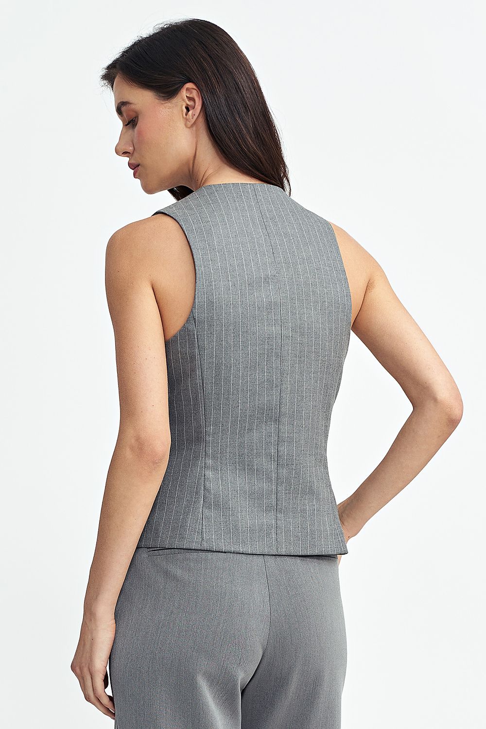 Gilet Nife til dame fra MS StyleHaven, laget av polyester; Viskose, farge Grå, størrelse 40, med long ermer, perfekt til casual; dress