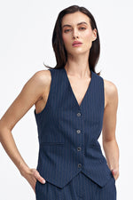 Gilet Nife til dame fra MS StyleHaven, laget av polyester; Viskose, farge Marineblå, størrelse 36, med long ermer, perfekt til casual; dress