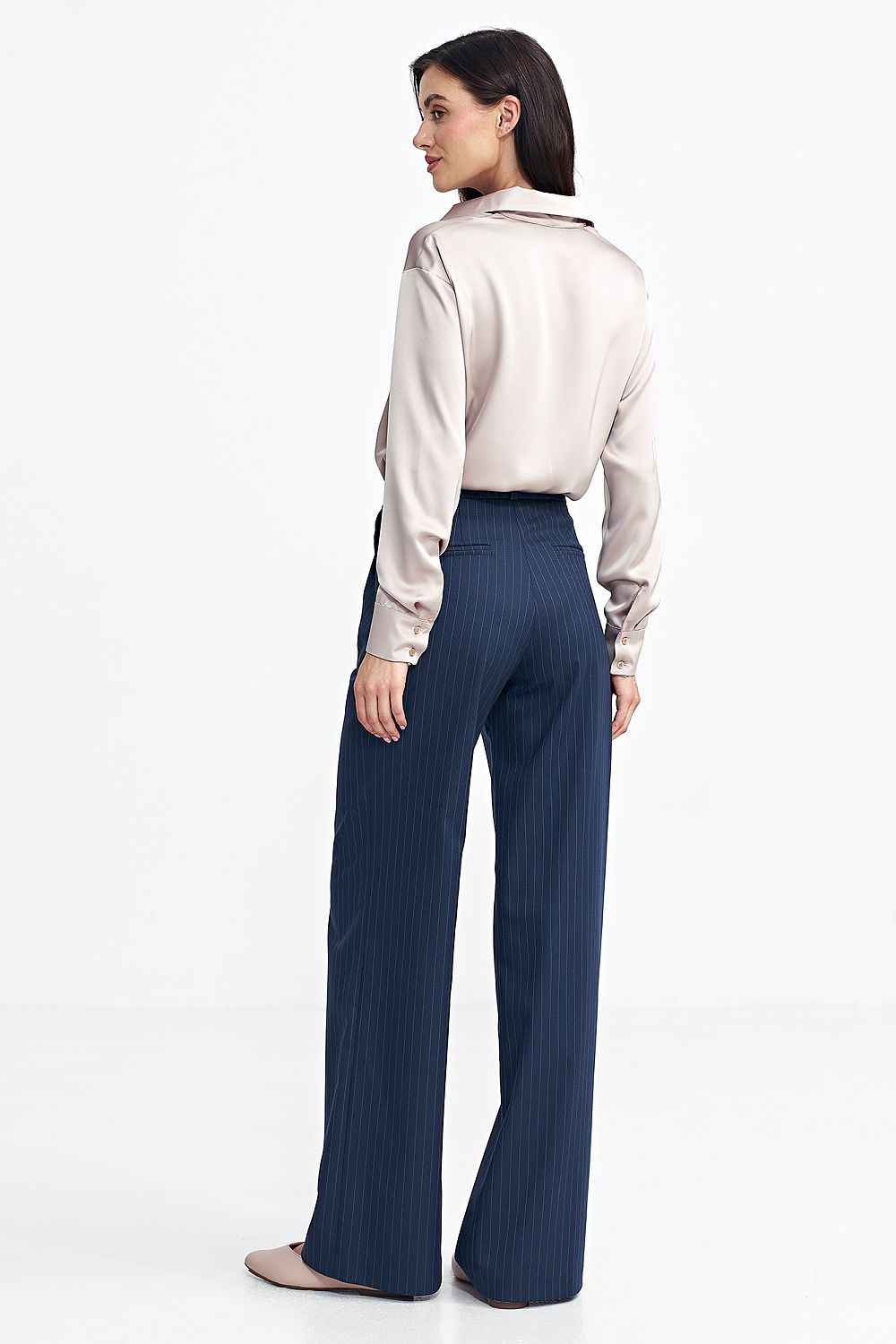 Bukser Nife til dame fra MS StyleHaven, laget av polyester; Viskose, farge Marineblå, størrelse 38, med long ermer, perfekt til casual; dress