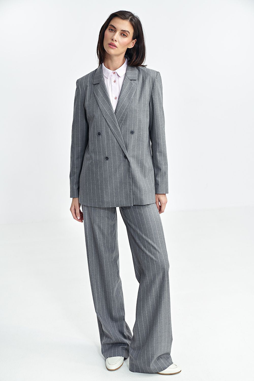 Jakke Nife til dame fra MS StyleHaven, laget av polyester; Viskose, farge Grå, størrelse 38, med long ermer, perfekt til casual; dress