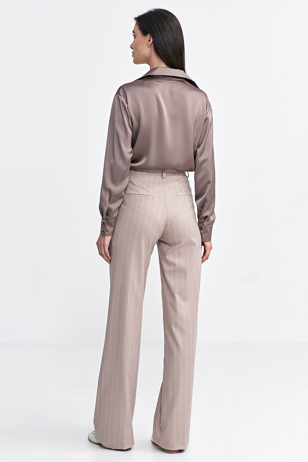 Bukser Nife til dame fra MS StyleHaven, laget av polyester; Viskose, farge beige, størrelse 38, med long ermer, perfekt til casual; dress