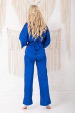 Blå Perai-sett - Kalimo til dame fra MS StyleHaven, laget av Sateng; polyester; Elastan, farge Grå 3, størrelse M, med long; 3-4 ermer, perfekt til casual; dress