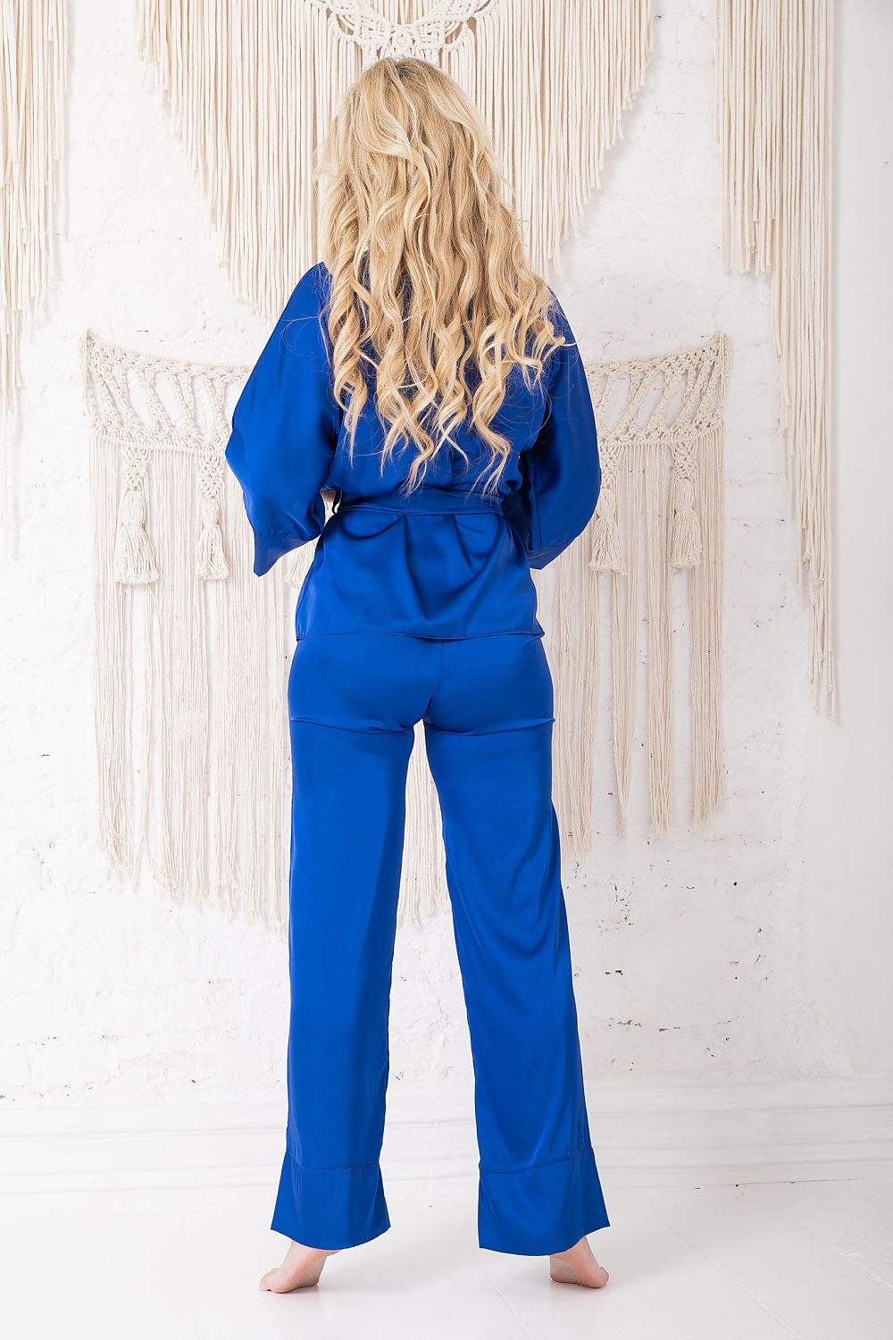 Blå Perai-sett - Kalimo til dame fra MS StyleHaven, laget av Sateng; polyester; Elastan, farge Grå 3, størrelse M, med long; 3-4 ermer, perfekt til casual; dress