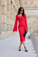 midikjole med feminin passform fra Roco Fashion fra MS StyleHaven, størrelse 36, med long, bukselengde long, kjolelengde midi, kjolestil sheath