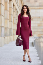 midikjole med feminin passform fra Roco Fashion fra MS StyleHaven, størrelse 38, med long, bukselengde long, kjolelengde midi, kjolestil sheath