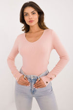 Jumper AT til dame fra MS StyleHaven, laget av Viskose, farge beige, størrelse S/M, med short ermer, perfekt til casual; dress