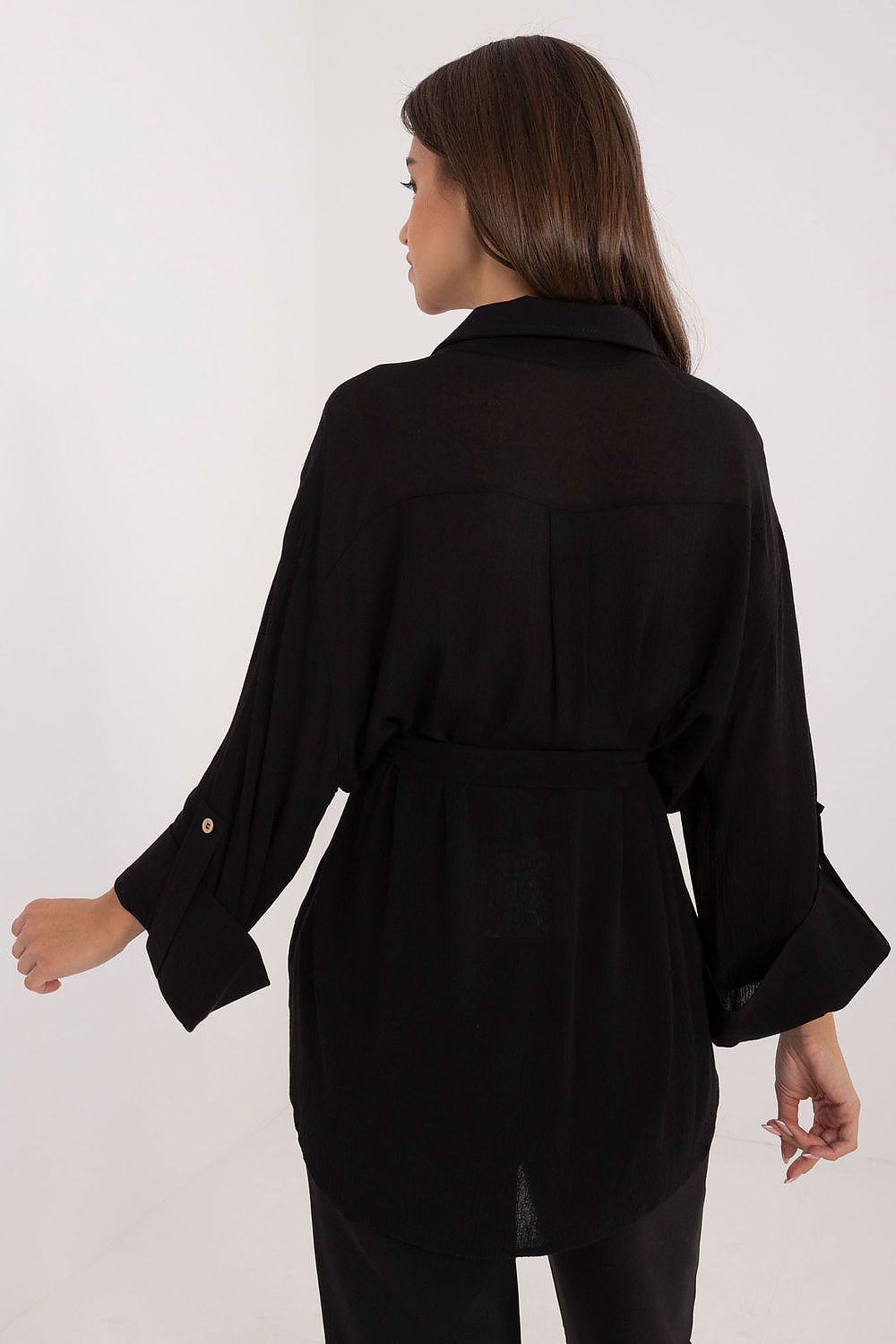 Lakerta Casual midjeskjorte til dame fra MS StyleHaven, laget av Bomull; Viskose, farge Grønn, størrelse S/M, med long ermer, perfekt til casual; dress