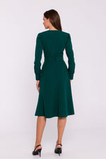 Dagkjole Stylove til dame fra MS StyleHaven, laget av polyester; Viskose, farge Grønn, størrelse L, med long ermer, perfekt til dress