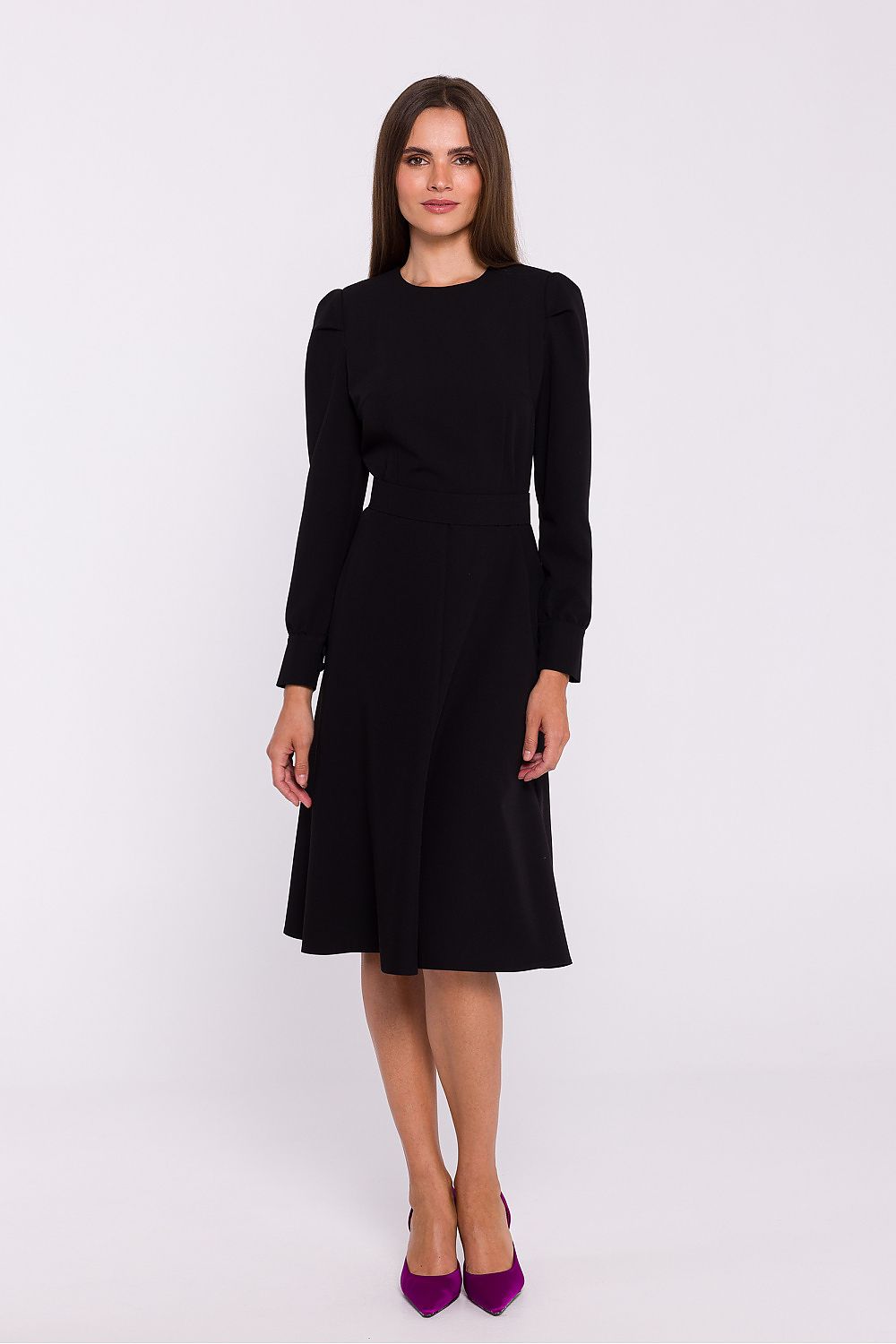 Dagkjole Stylove til dame fra MS StyleHaven, laget av polyester; Viskose, farge Fiolett, størrelse M, med long ermer, perfekt til dress