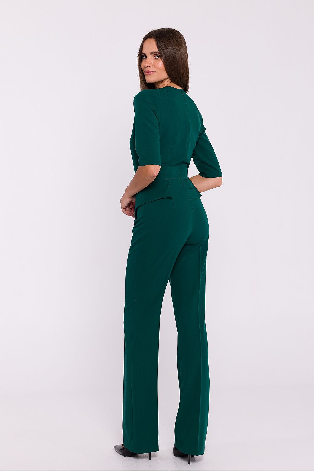 Jumbsuit Stylove til dame fra MS StyleHaven, laget av polyester; Viskose, farge Grønn, størrelse M, med short ermer, perfekt til dress