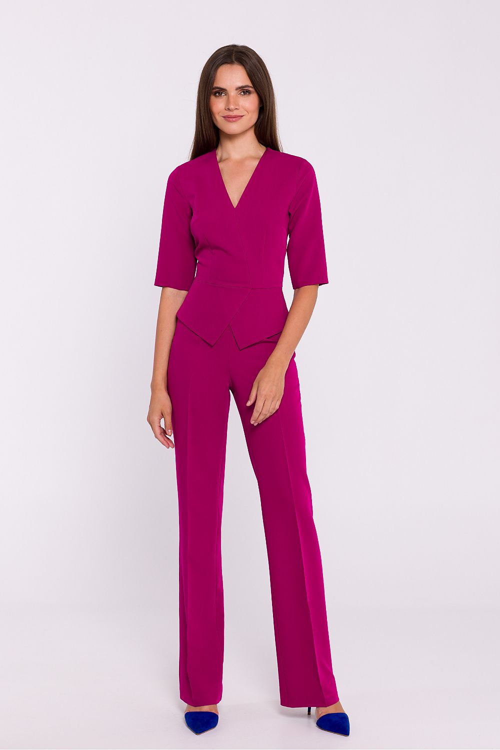 Jumbsuit Stylove til dame fra MS StyleHaven, laget av polyester; Viskose, farge Grønn, størrelse L, med short ermer, perfekt til dress