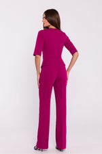 Jumbsuit Stylove til dame fra MS StyleHaven, laget av polyester; Viskose, farge Grønn, størrelse XL, med short ermer, perfekt til dress