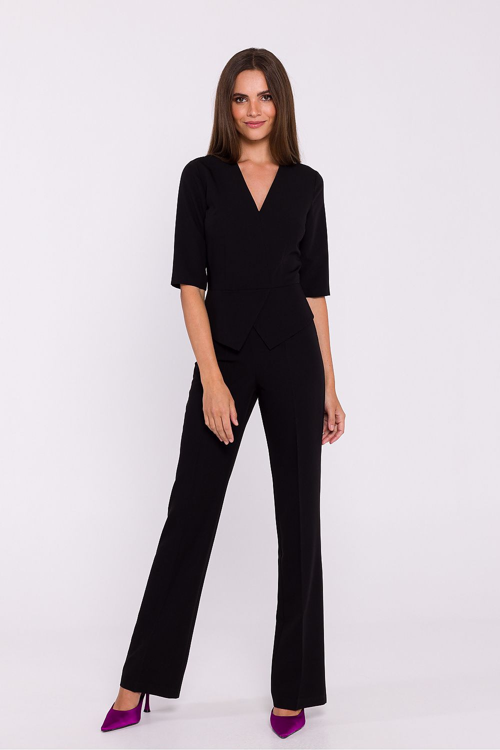 Jumbsuit Stylove til dame fra MS StyleHaven, laget av polyester; Viskose, farge Grønn, størrelse XXL, med short ermer, perfekt til dress