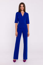 Jumbsuit Stylove til dame fra MS StyleHaven, laget av polyester; Viskose, farge Fiolett, størrelse M, med short ermer, perfekt til dress