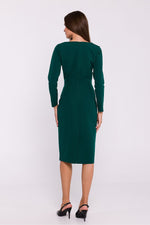 Dagkjole Stylove til dame fra MS StyleHaven, laget av polyester; Viskose, farge Grønn, størrelse L, med long ermer, perfekt til dress