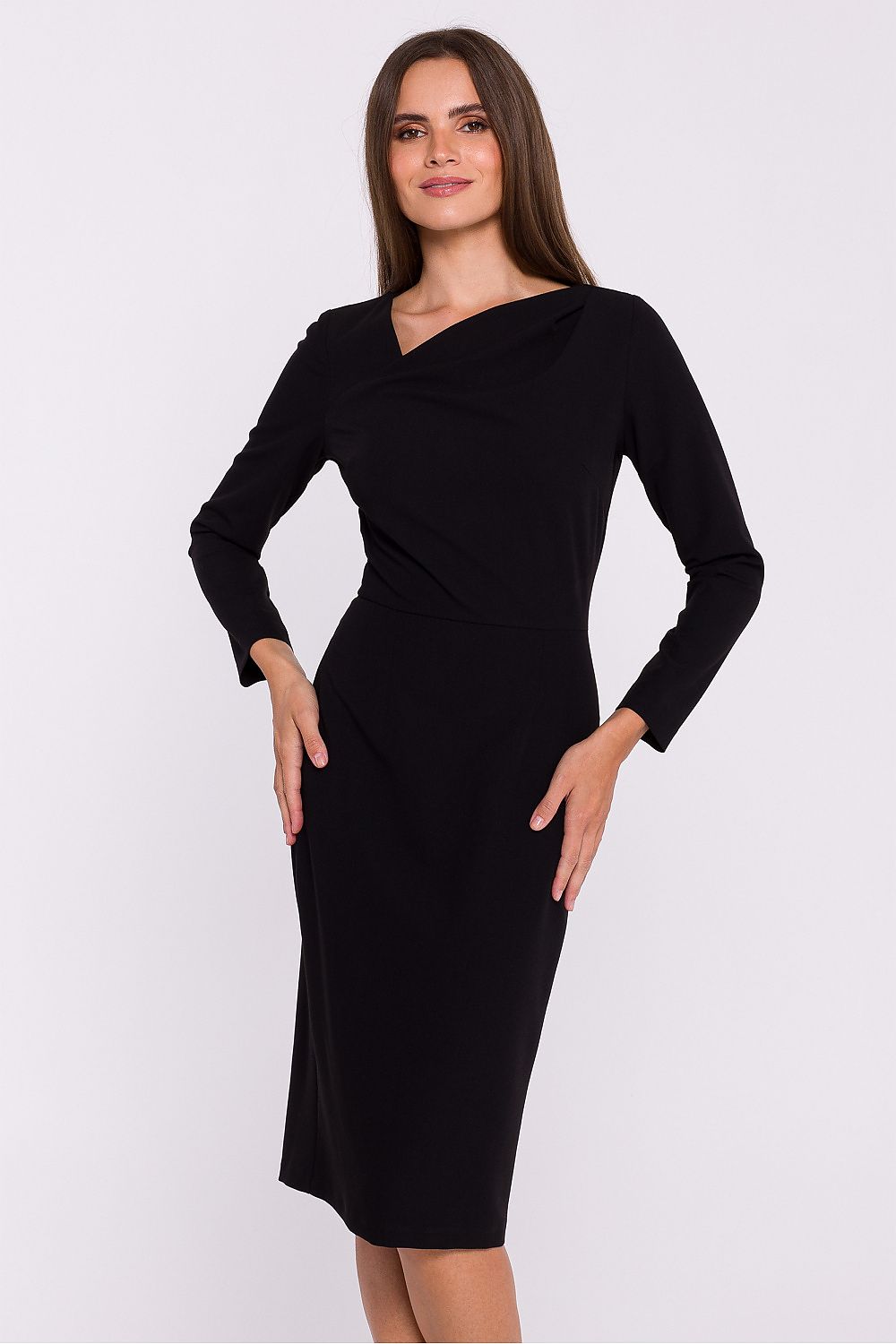 Dagkjole Stylove til dame fra MS StyleHaven, laget av polyester; Viskose, farge Fiolett, størrelse M, med long ermer, perfekt til dress