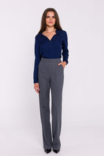 Bluse Stylove til dame fra MS StyleHaven, laget av polyester, farge Marineblå, størrelse M, med long ermer, perfekt til dress