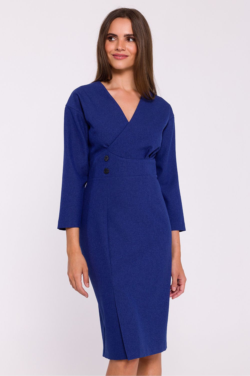 Dagkjole Stylove til dame fra MS StyleHaven, laget av polyester, farge Grå, størrelse XL, med 3-4; long ermer, perfekt til dress