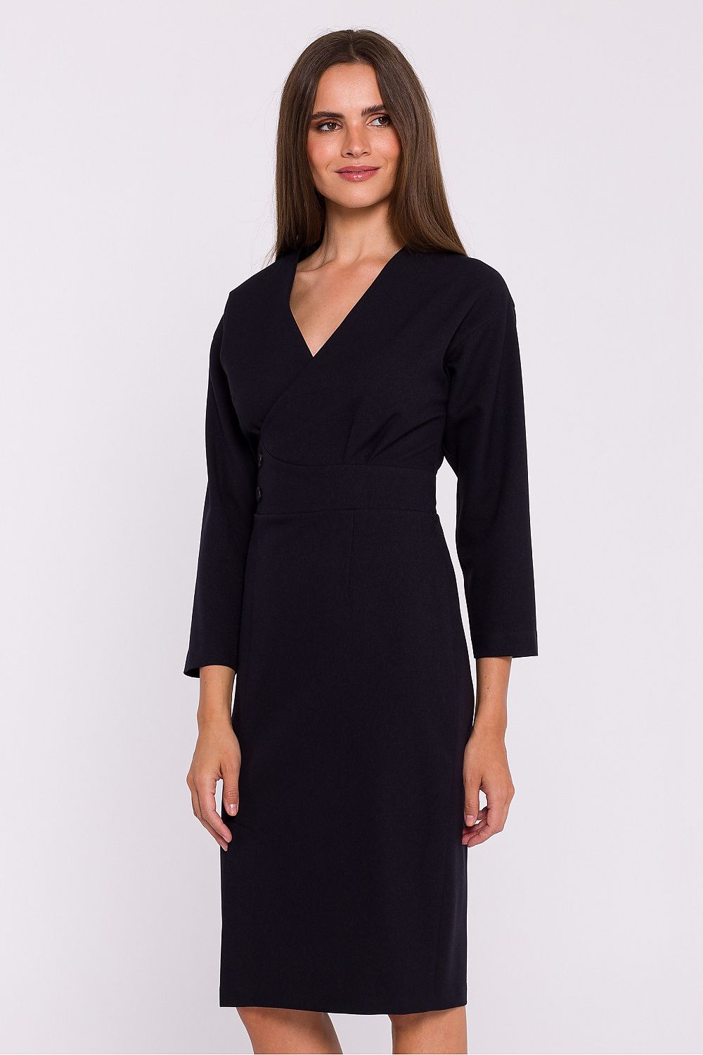 Dagkjole Stylove til dame fra MS StyleHaven, laget av polyester, farge Blå, størrelse M, med 3-4; long ermer, perfekt til dress