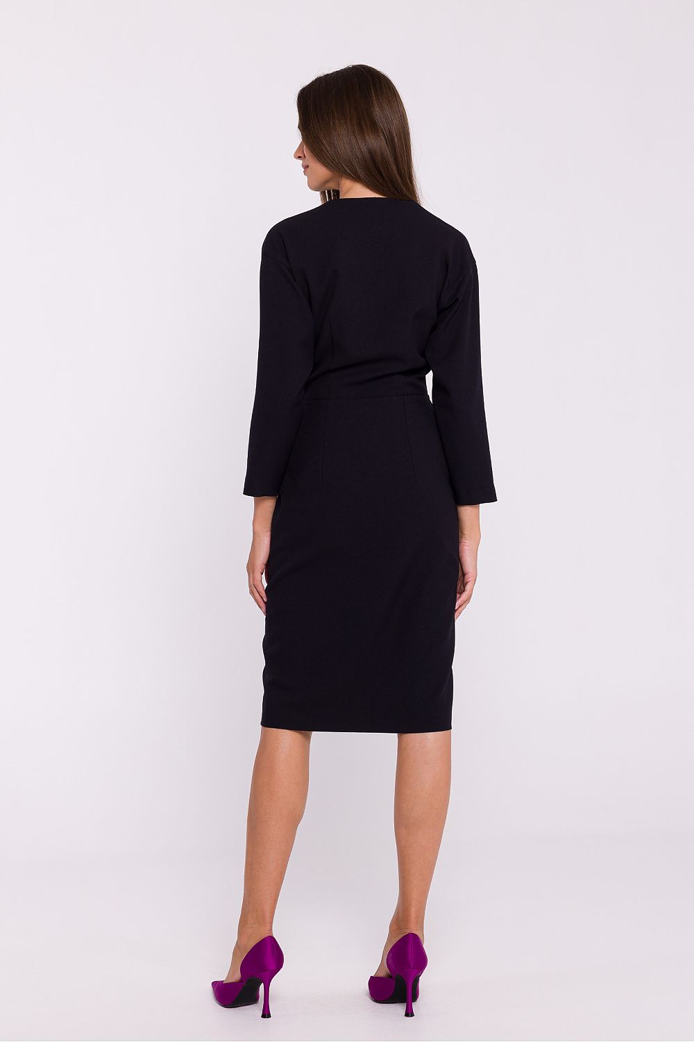 Dagkjole Stylove til dame fra MS StyleHaven, laget av polyester, farge Blå, størrelse XL, med 3-4; long ermer, perfekt til dress