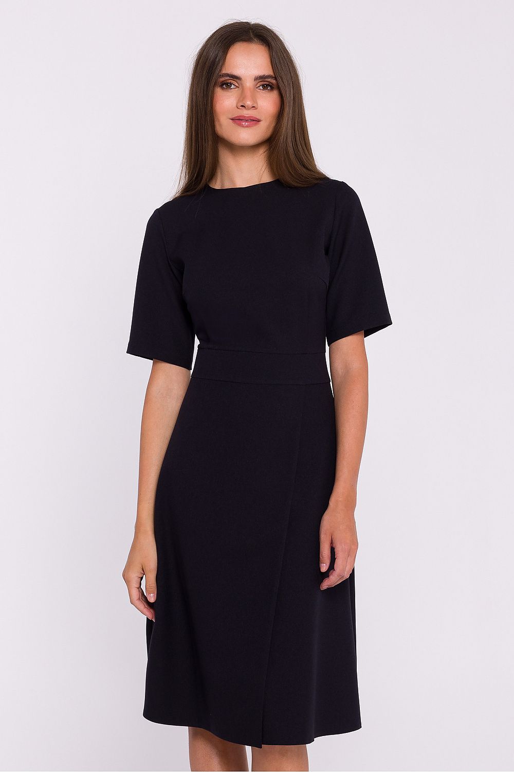Dagkjole Stylove til dame fra MS StyleHaven, laget av polyester, farge Blå, størrelse M, med short ermer, perfekt til dress