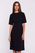 Dagkjole Stylove til dame fra MS StyleHaven, laget av polyester, farge Blå, størrelse M, med short ermer, perfekt til dress