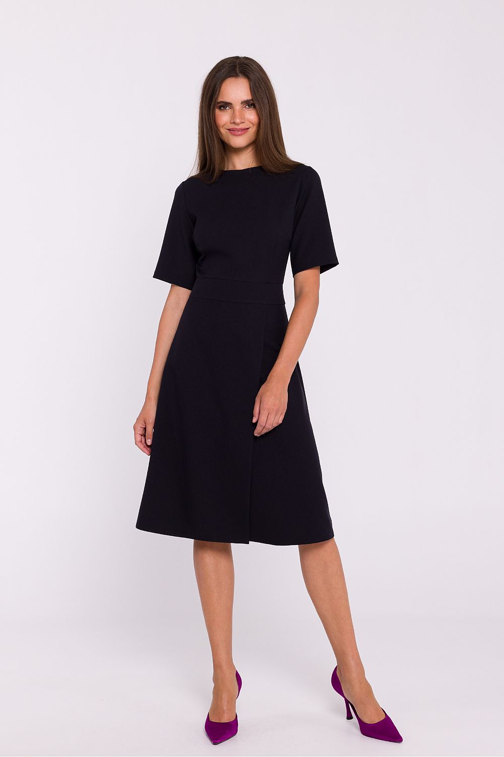 Dagkjole Stylove til dame fra MS StyleHaven, laget av polyester, farge Blå, størrelse L, med short ermer, perfekt til dress
