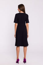 Dagkjole Stylove til dame fra MS StyleHaven, laget av polyester, farge Blå, størrelse XL, med short ermer, perfekt til dress