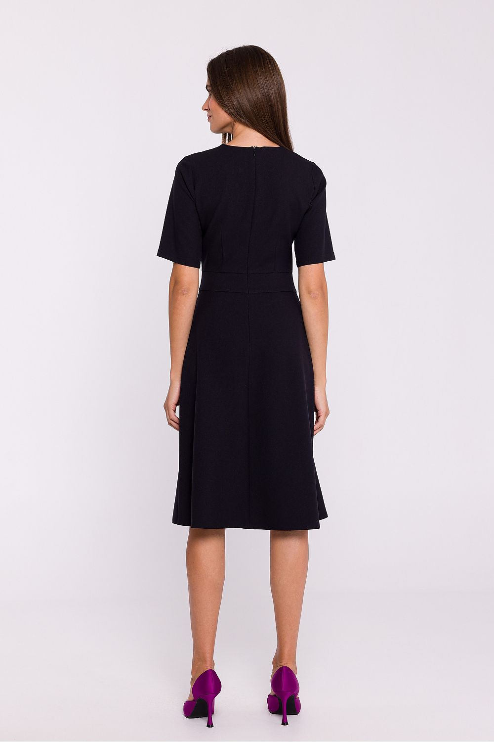 Dagkjole Stylove til dame fra MS StyleHaven, laget av polyester, farge Blå, størrelse XL, med short ermer, perfekt til dress