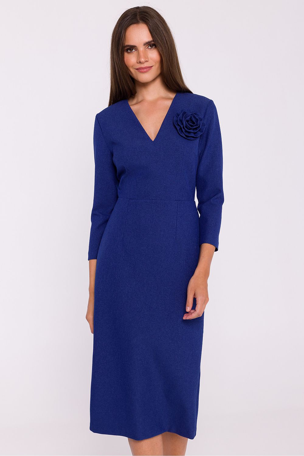 Dagkjole Stylove til dame fra MS StyleHaven, laget av polyester, farge Grå, størrelse XL, med 3-4; long ermer, perfekt til dress