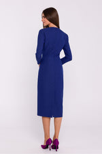 Dagkjole Stylove til dame fra MS StyleHaven, laget av polyester, farge Blå, størrelse s, med 3-4; long ermer, perfekt til dress