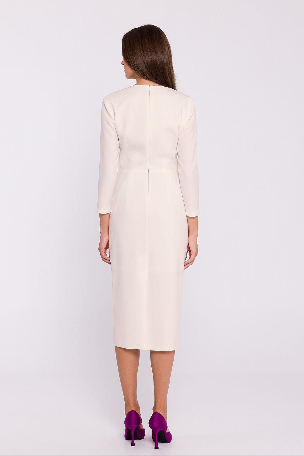 Dagkjole Stylove til dame fra MS StyleHaven, laget av polyester, farge Blå, størrelse L, med 3-4; long ermer, perfekt til dress
