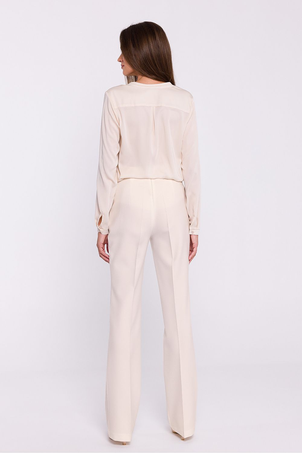 Damebukser Stylove til dame fra MS StyleHaven, laget av polyester; Elastan-1, farge Blå, størrelse XL, med long ermer, perfekt til dress