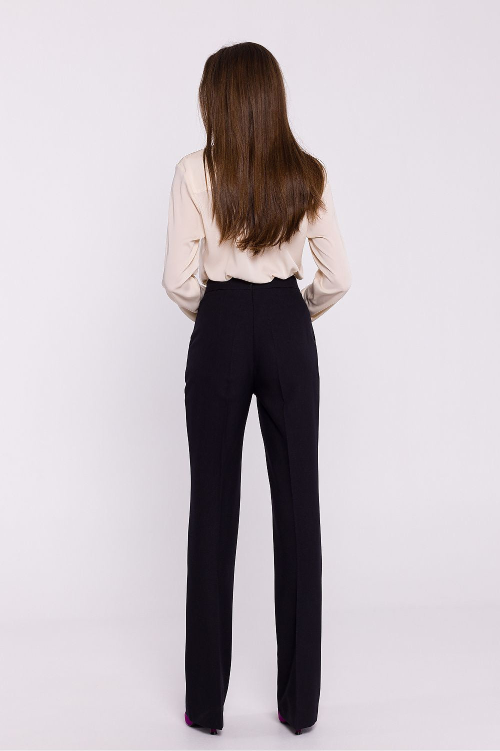 Damebukser Stylove til dame fra MS StyleHaven, laget av polyester; Elastan-1, farge beige, størrelse M, med long ermer, perfekt til dress