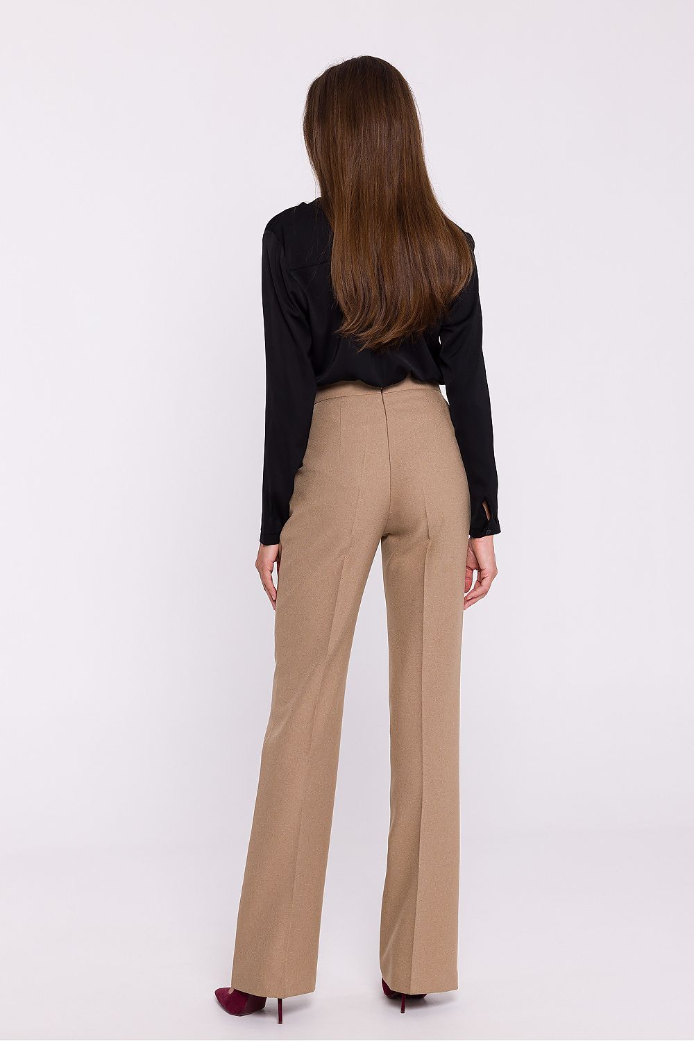 Damebukser Stylove til dame fra MS StyleHaven, laget av polyester; Elastan-1, farge Svart, størrelse s, med long ermer, perfekt til dress