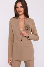 Jakke Stylove til dame fra MS StyleHaven, laget av polyester, farge beige, størrelse L, med long ermer, perfekt til dress