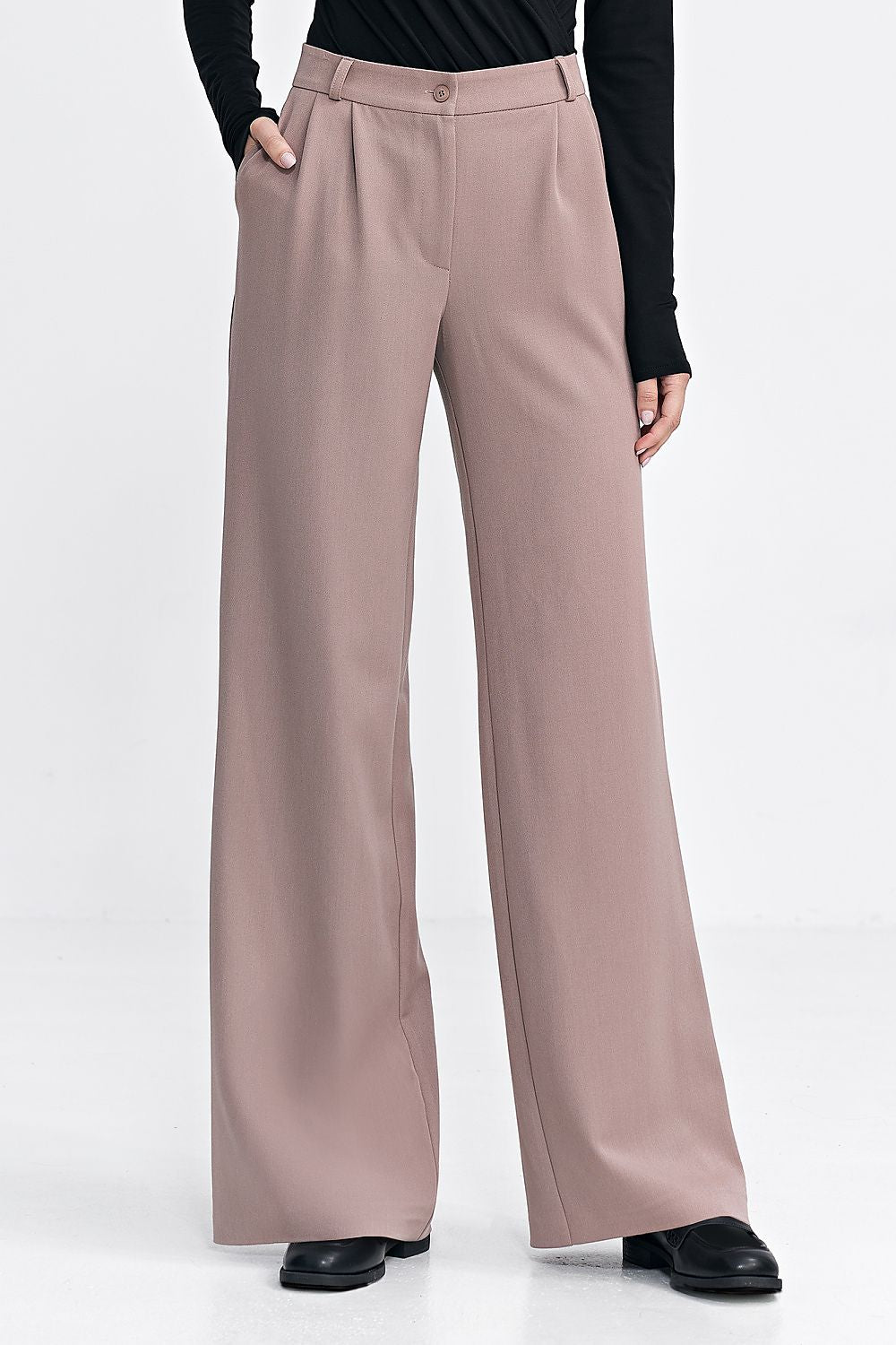 Bukser Nife til dame fra MS StyleHaven, laget av polyester; Viskose, farge Marineblå, størrelse 40, med long ermer, perfekt til casual; dress