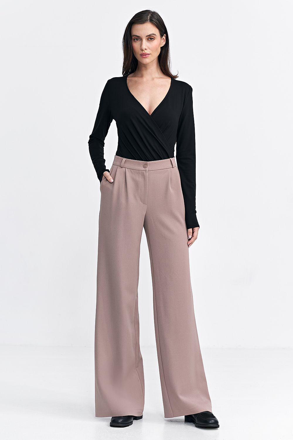 Bukser Nife til dame fra MS StyleHaven, laget av polyester; Viskose, farge Marineblå, størrelse 42, med long ermer, perfekt til casual; dress