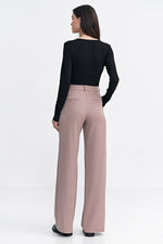 Bukser Nife til dame fra MS StyleHaven, laget av polyester; Viskose, farge beige, størrelse 36, med long ermer, perfekt til casual; dress