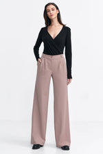 Bukser Nife til dame fra MS StyleHaven, laget av polyester; Viskose, farge beige, størrelse 38, med long ermer, perfekt til casual; dress