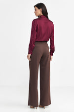 Bukser Nife til dame fra MS StyleHaven, laget av polyester; Viskose, farge Brun, størrelse 40, med long ermer, perfekt til casual; dress