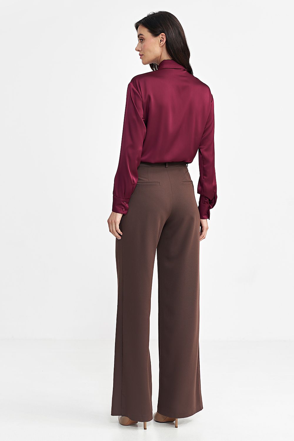 Bukser Nife til dame fra MS StyleHaven, laget av polyester; Viskose, farge Brun, størrelse 40, med long ermer, perfekt til casual; dress