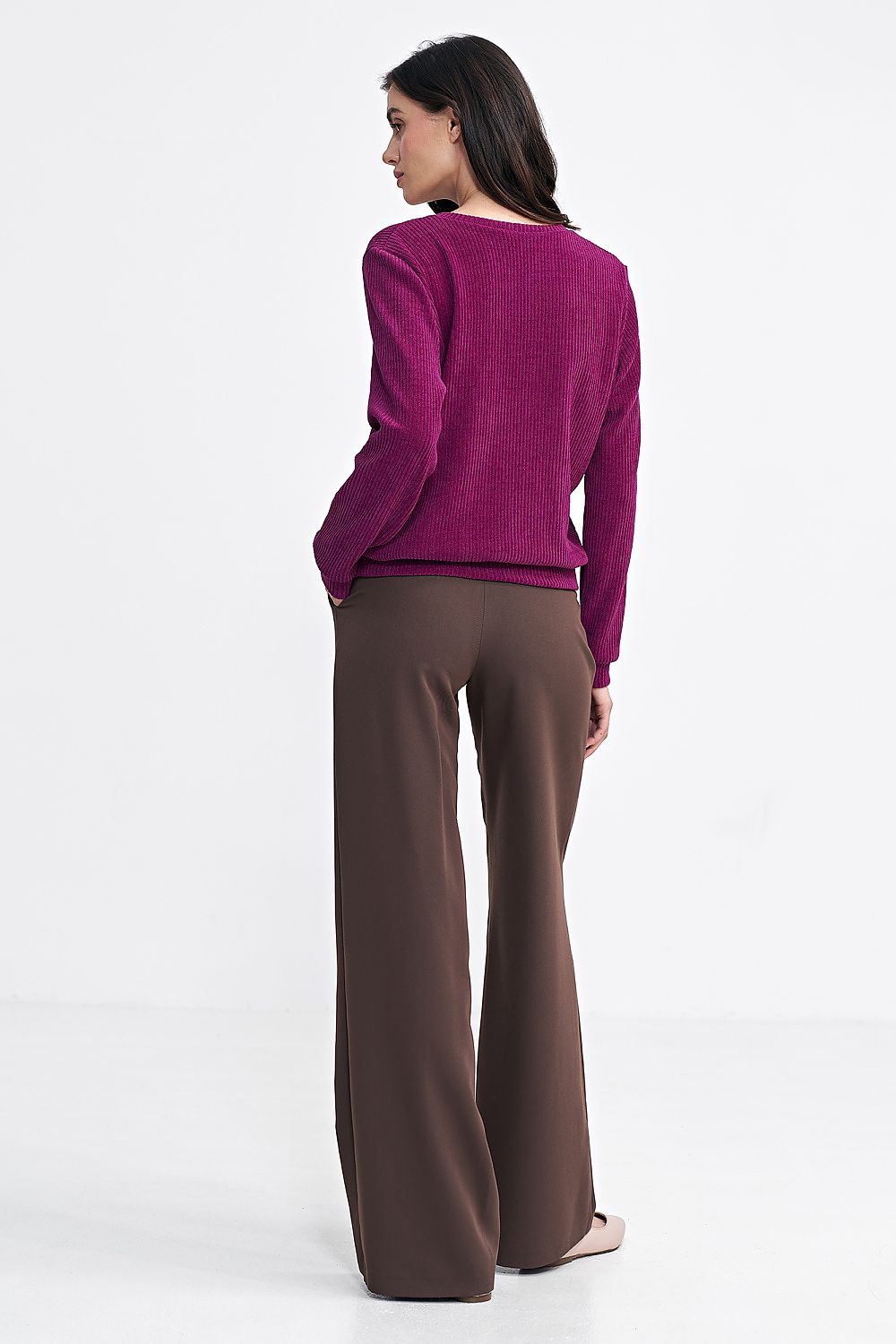 Bukser Nife til dame fra MS StyleHaven, laget av polyester; Viskose, farge Brun, størrelse 42, med long ermer, perfekt til casual; dress