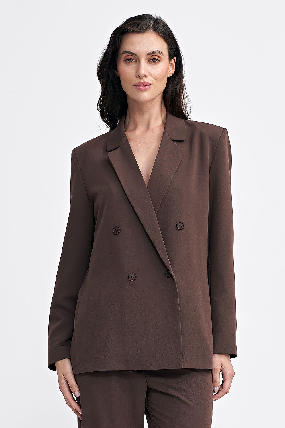 Jakke Nife til dame fra MS StyleHaven, laget av polyester; Viskose, farge Brun, størrelse 36, med long ermer, perfekt til casual; dress