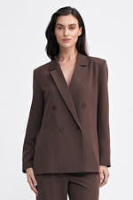 Jakke Nife til dame fra MS StyleHaven, laget av polyester; Viskose, farge Brun, størrelse 36, med long ermer, perfekt til casual; dress