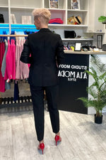 Blazer - Cabba til dame fra MS StyleHaven, laget av Bomull; polyester, farge Grå, størrelse 40, med long ermer, perfekt til casual; dress