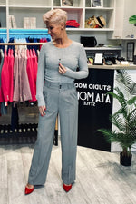 Damebukser Cabba til dame fra MS StyleHaven; laget av Bomull; polyester; Elastan-1; farge GrÃ¥; stÃ¸rrelse 36; med sleeveless ermer; bukselengde long; perfekt til dress