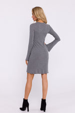 Lange ermer Dagkjole - Moe til dame fra MS StyleHaven, laget av Bomull, farge Grå, størrelse 2XL/3XL, med long ermer, perfekt til dress